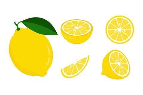 Icon set lemon, vector illustration on white background Stock Illustration