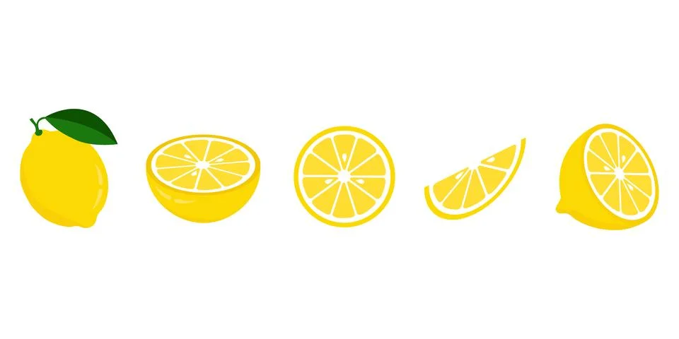 Icon set lemon, vector illustration on white background Stock Illustration