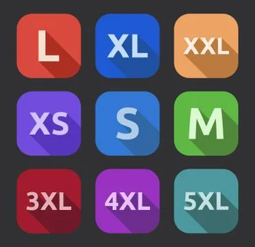 Icon set long shadow Stock Illustration