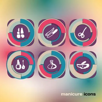 Icon set on on manicure Stock Illustration