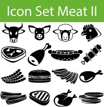 Icon Set Meat II Stock Illustration