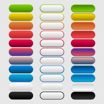 Icon set multi colored button in flat style. Stock Illustration