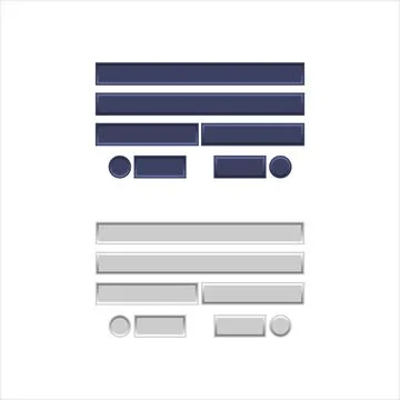 Icon set multi colored button in flat style. Illustrazione stock