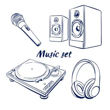 Icon set music Stock Illustration