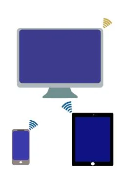 Icon set. network and mobile devices 스톡 일러스트