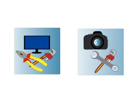 Icon set. network and mobile devices Stock Illustration
