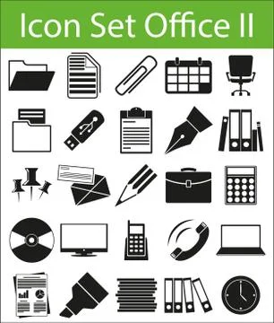 Icon Set Office Stock-Illustration