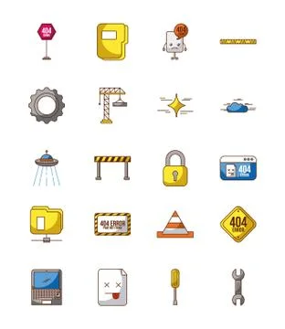 Icon set page not found Stock Illustration