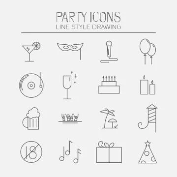 Icon set  of parties Иллюстрация