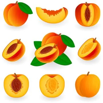 Icon Set Peach Ilustración de archivo