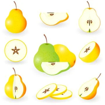 Icon Set Pear Ilustración de archivo