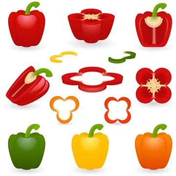 Icon Set Pepper Stock Illustration