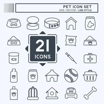 Icon Set Pet - Line Style - Simple illustration,Editable stroke 스톡 일러스트