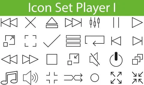 Icon Set Player I Stock Illustration