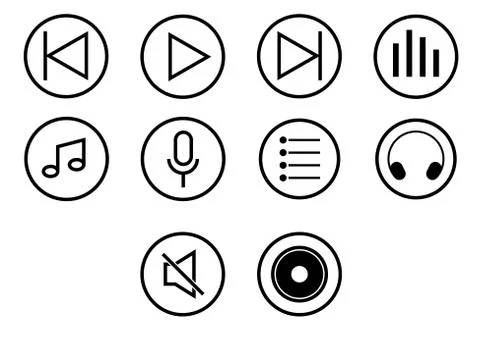 Icon set of player media - vector iconic design Stock Illustration