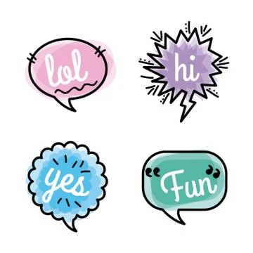 Icon set pop art comics Stock-Illustration