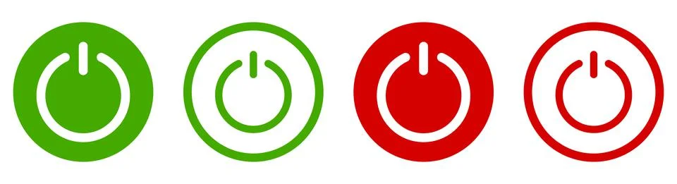 On-off icon. Set of power buttons Stock Illustration