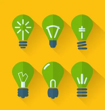 Icon set process of generating ideas to solve problems, birth of the brillian 스톡 일러스트