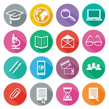 Icon set for professional training and elearning Stock Illustration