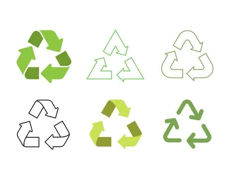 Icon set recycle of environmental problem, green energy saving on white bac.. Stock Illustration