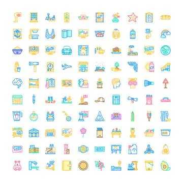 Icon set representing commerce, technology, and lifestyle concepts Stock Illustration