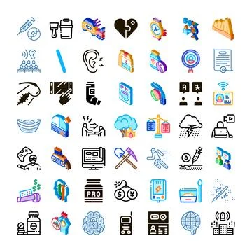 Icon set representing modern applications and concepts イラスト素材