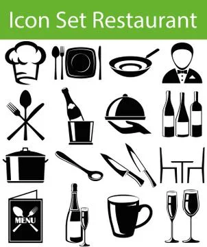 Icon Set Restaurant I 스톡 일러스트