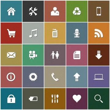Icon set in retro style Stock Illustration
