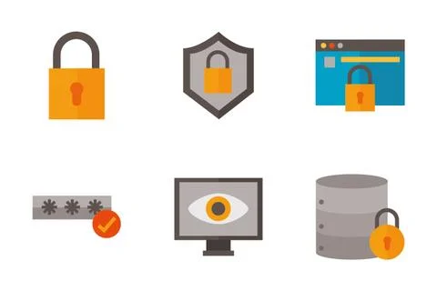 Icon set of security system vector design Stock Illustration