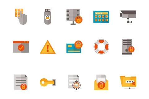 Icon set of security system vector design イラスト素材
