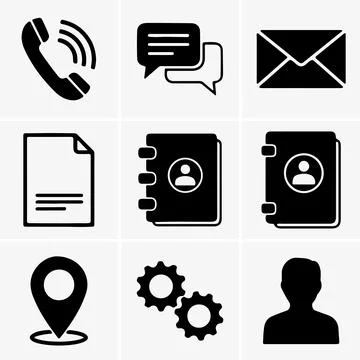 This icon set showcases a diverse collection of essential symbols, including Stock Illustration