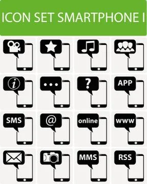 Icon Set Smartphone I Stock Illustration