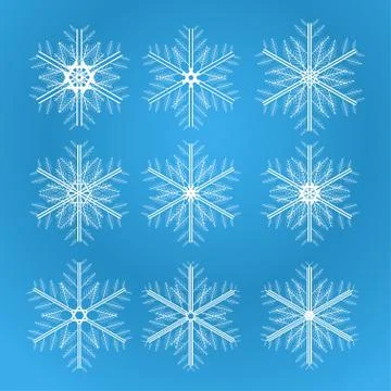 Icon set of snowflakes Stock Illustration