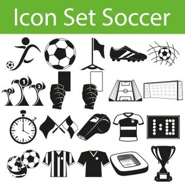 Icon Set Soccer 스톡 일러스트