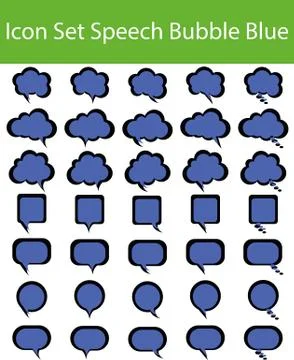 Icon Set Speech Bubble Blue イラスト素材