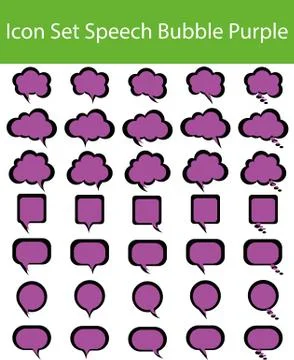Icon Set Speech Bubble Green 스톡 일러스트