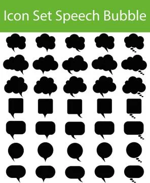 Icon Set Speech Bubble Stock Illustration