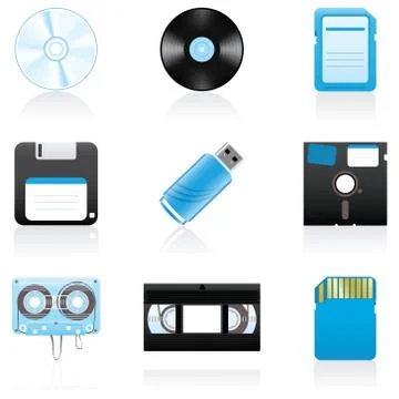 Icon set Storage media Ilustración de archivo