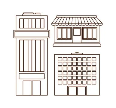 Icon set of stores design Ilustração Stock