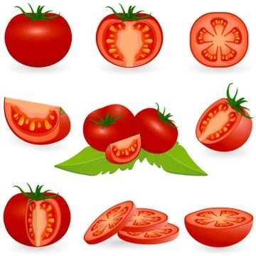 Icon Set Tomato Stock Illustration