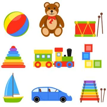 Icon Set Toys Stock Illustration