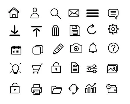 Icon  Set  User Interface Web Vector Stock Illustration