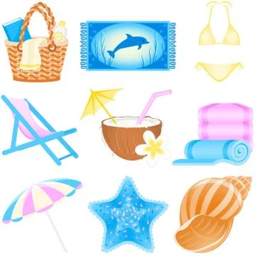 Icon set Vacations Stock Illustration
