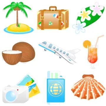 Icon set Vacations Ilustración de archivo
