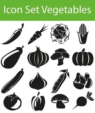 Icon Set Vegetables Stock Illustration