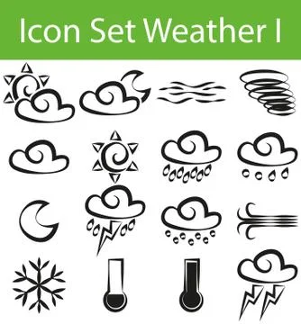 Icon Set Weather  Illustrazione stock
