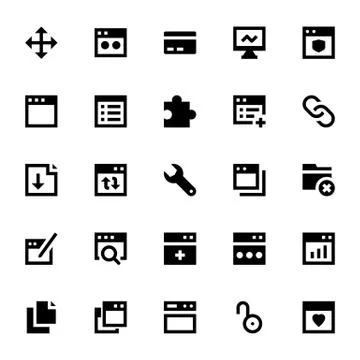 Icon Set for Web Development Stock Illustration