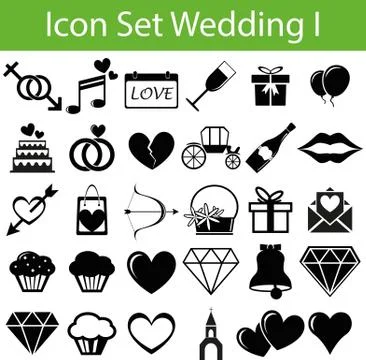Icon Set Wedding I Illustrazione stock
