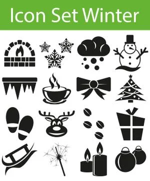 Icon Set Winter Stock Illustration