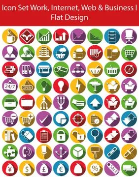 Icon Set Work, Internet, Web and Business I Illustrazione stock
